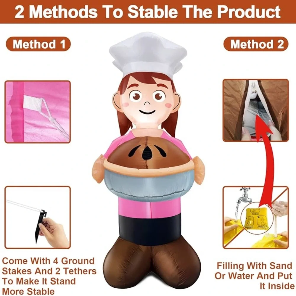 6 Foot Tall Inflatable Baker - Picture 4 of 8